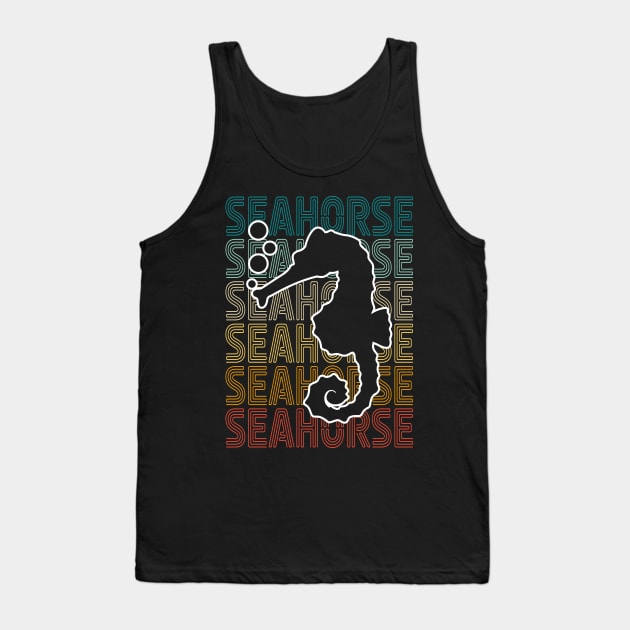 Retro Seahorse Lover Tank Top by White Martian